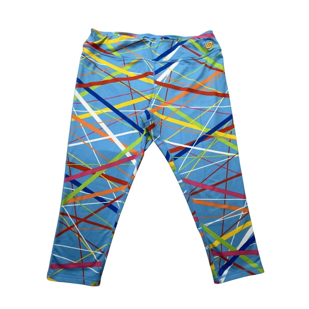 Loudmouth Capri Leggings Womens L Multicolor Abstract Golf Print Stretch Knit‎